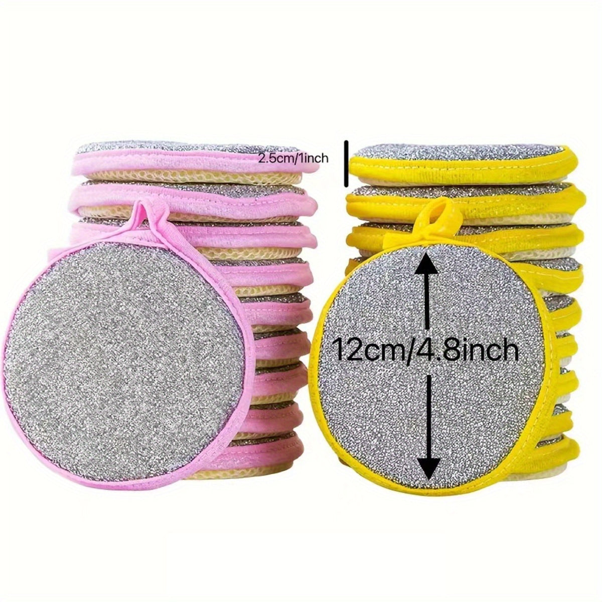 6/12pcs Double-Sided Magic Dishwashing Sponge Brush - Pot And Dish Cleaner with Stain Eliminating Power - Durable, Absorbent Kitchen Cleaning Towel for Grease-Free Foaming Surfaces Random Color