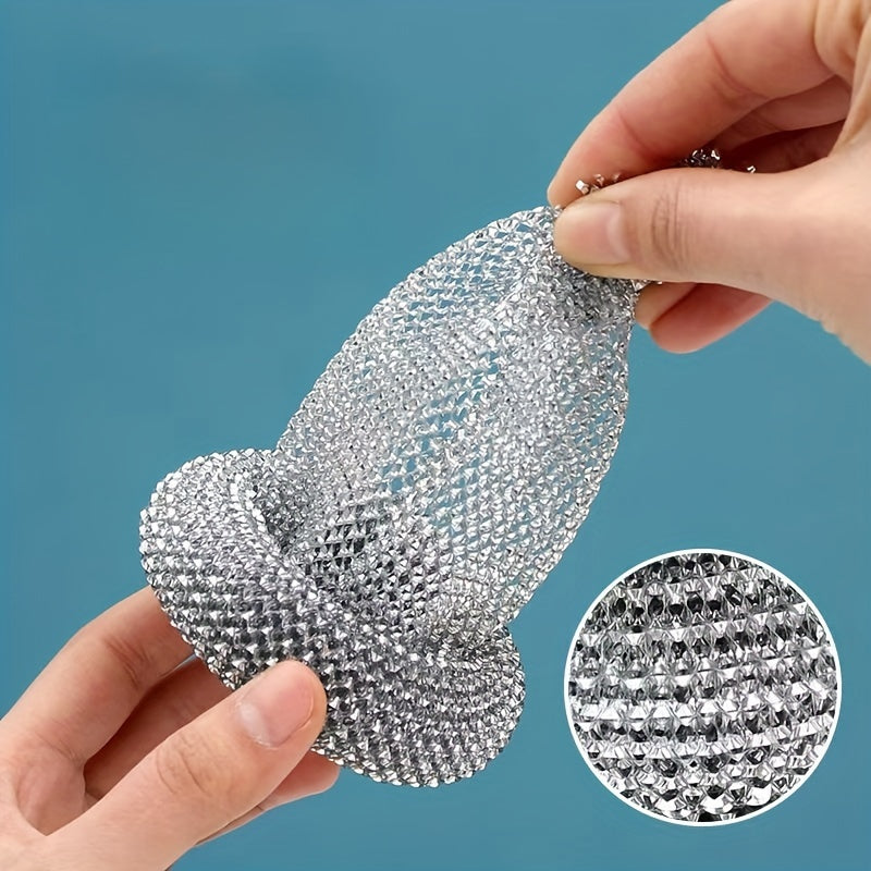 10pcs Detachable Non-Scratch Nano Cleaning Balls, Kitchen Degreasing Pot Scrubbers with Two Long and Short Handles, Dishwashing Scrubber Pads Random Color