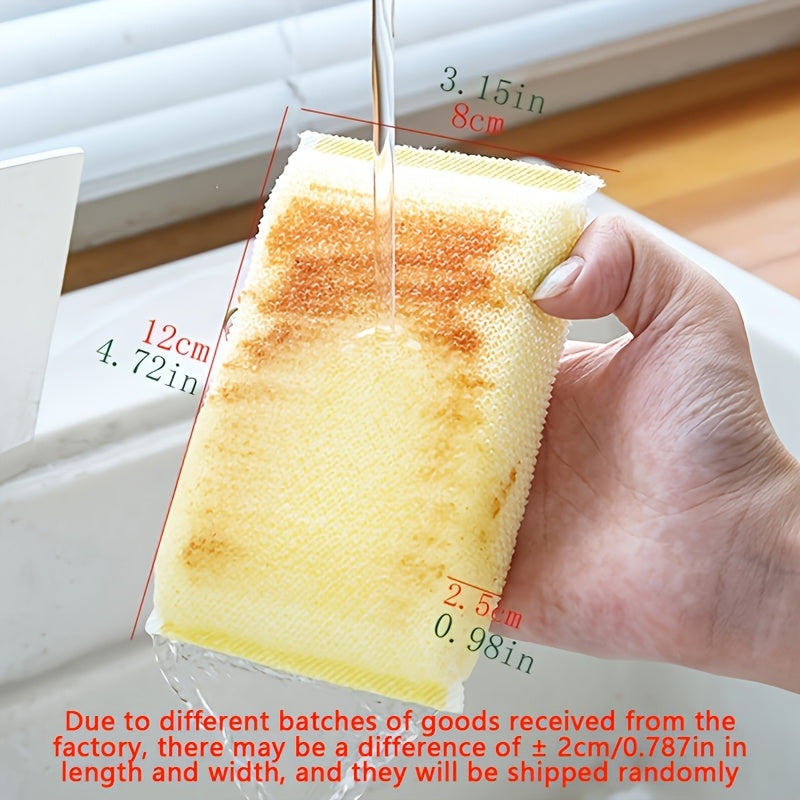 8/10/12pcs Dishwashing Sponge, Thick Dishwashing Pad, Kitchen Scrubbing Dishcloth Random Color