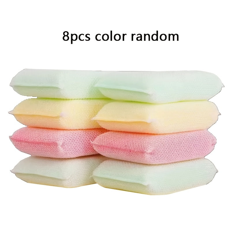 8/10/12pcs Dishwashing Sponge, Thick Dishwashing Pad, Kitchen Scrubbing Dishcloth Random Color